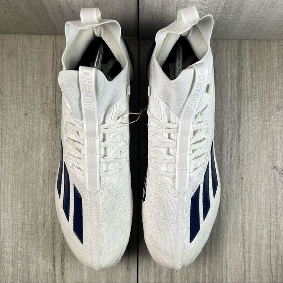 NEW Adidas Adizero Primeknit Football Cleats White Navy gv9624 Mens Size 13 main image 4